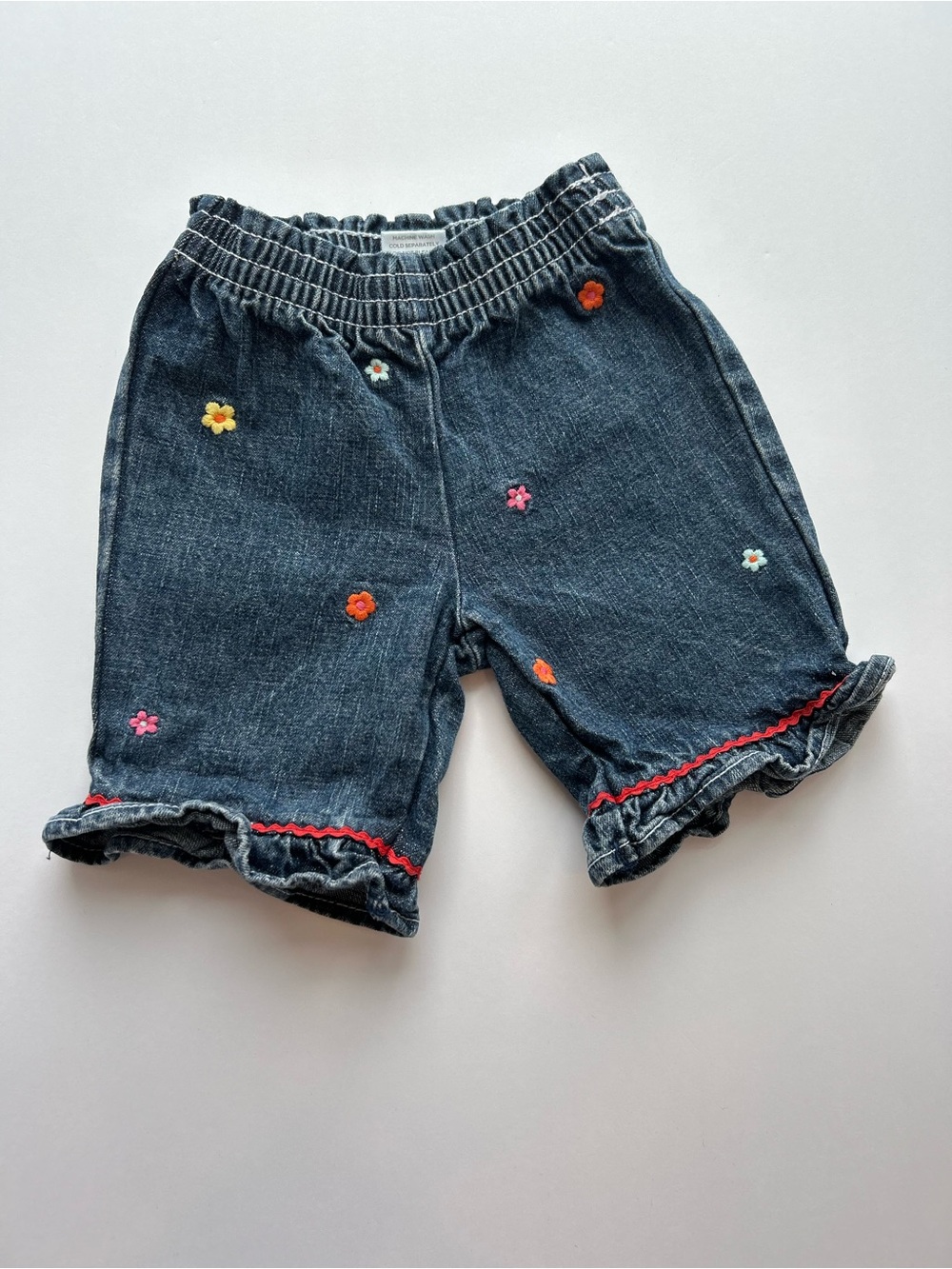 Gymboree vintage Dark Denim pants with Embroidered Flowers